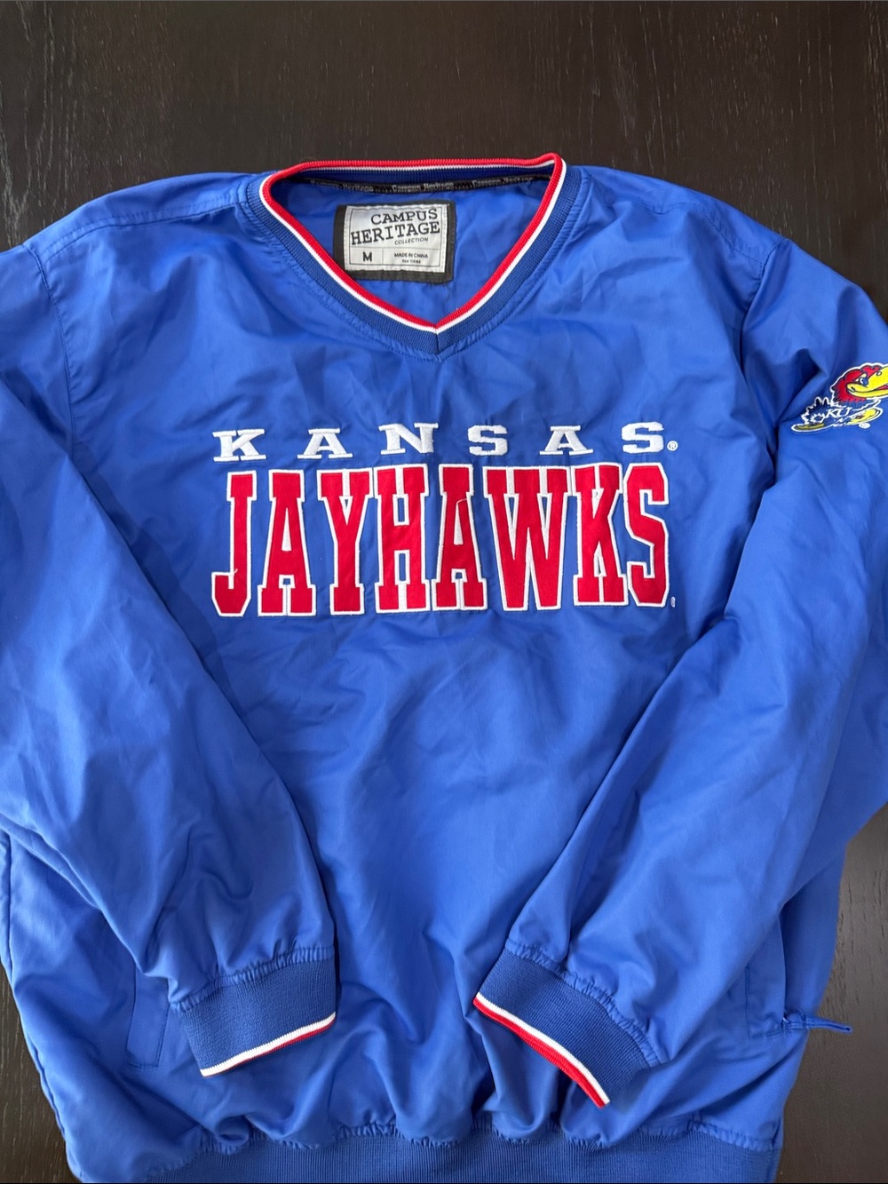 Campus Heritage Royal Blue Kansas Jayhawks Pullover with Red & White Lettering